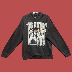 NSYNC - Men's Long Sleeve Hooded Sweatshirt - Black - Medium